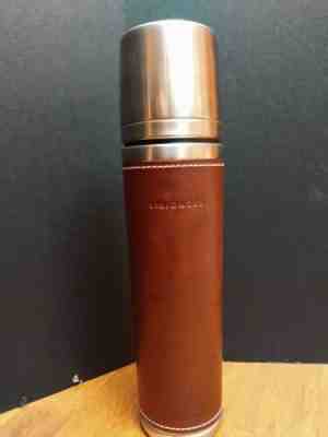 Starbucks Insulated Thermos With Top Cup Air Tight Cap And Leather Sleeve  - Sold on eBay Dec, 3rd 2019 for $29.99