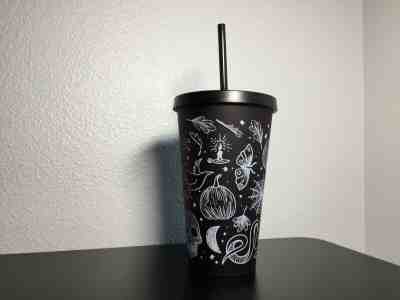 Starbucks Fall Halloween 2019 Skulls Dark Purple Tumbler Limited Edition 16oz - Sold on eBay Dec, 3rd 2019 for $44.99