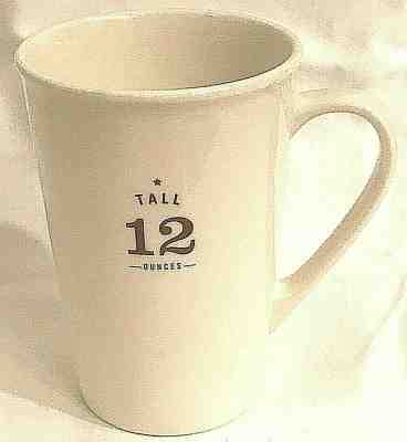 Starbucks 2010 Latte Mug 12 Ounces Tall Barista Coffee Cup White Porcelain - Sold on eBay Dec, 3rd 2019 for $19.99
