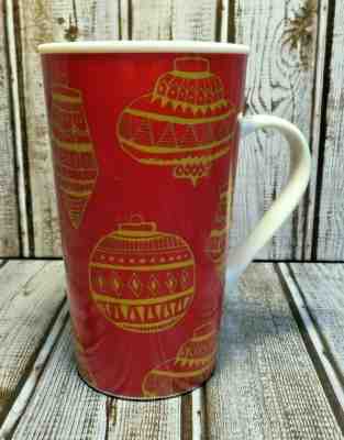 2015 STARBUCKS 16 oz Red & Gold Holiday Christmas Ornaments Coffee Tea Mug Cup - Sold on eBay Dec, 3rd 2019 for $17.56