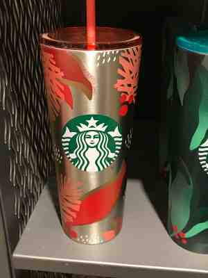Starbucks Holiday Christmas 2019 24 oz Tumbler Cup Pink Red Holly NEW RARE  - Sold on eBay Dec, 3rd 2019 for $15.00