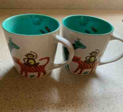 2 Starbucks Kids Animals Mugs 2008 New Bone China 8oz Hot Chocolate and Tea - Sold on eBay Dec, 3rd 2019 for $19.99