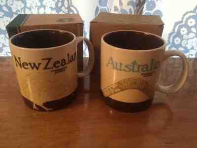 New STARBUCKS New Zealand and Australia Collectors Global Icon Coffee Mugs - Sold on eBay Dec, 3rd 2019 for $74.99