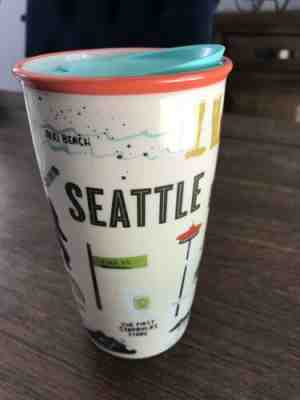Starbucks Travel Mug Cup 2017 12 oz Seattle Ceramic Bigfoot Tourist Attractions - Sold on eBay Dec, 3rd 2019 for $19.99