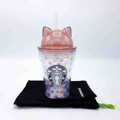 Starbucks Thailand 2019 Tumbler Cold Cup Dome Cat Lid Glitter 12 oz. + Bag - Sold on eBay Dec, 3rd 2019 for $26.00