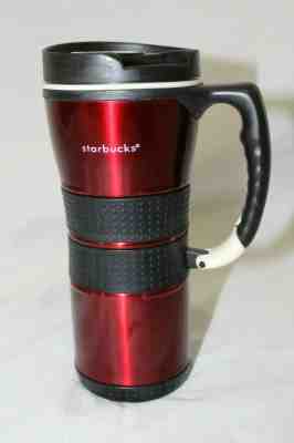 2004 Starbucks Stainless Steel Pearl Scent RED Tumbler Black Rubber Grip 16 oz - Sold on eBay Dec, 3rd 2019 for $25.00
