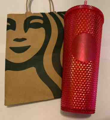 Starbucks Neon-Pink Studded Cold Cup Tumbler WINTER HOLIDAY LIMITED EDITION 2019 - Sold on eBay Dec, 3rd 2019 for $23.00