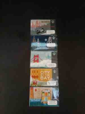 Starbucks Gift Card SAN FRANCISCO CITY SET Of 5 (all PIN Intact) - Sold on eBay Dec, 3rd 2019 for $100.00