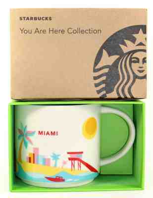 Starbucks Miami FL You Are Here 14 oz Coffee Mug Florida New 2017 Tea Cocoa - Sold on eBay Dec, 3rd 2019 for $32.99
