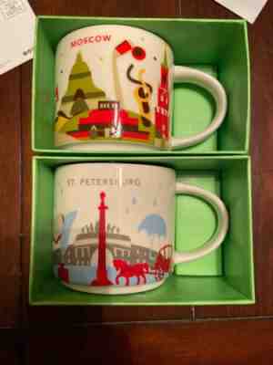 NWT Starbucks Moscow/ St. Petersburg Russia You  Are Here YAH Mug Set New W/SKU - Sold on eBay Dec, 3rd 2019 for $75.00