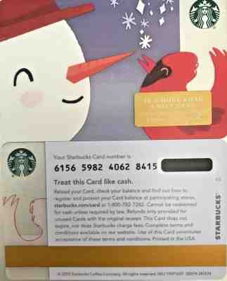 LOT OF 20 - 2018 STARBUCKS CHRISTMAS "SNOWMAN" GIFT CARD #6156 - Sold on eBay Dec, 3rd 2019 for $19.99