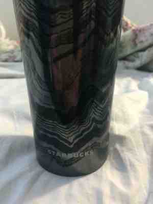 NEW Winter Holiday Starbucks Tumbler SILVER ZEBRA STRIPES VACUUM INSULATED - Sold on eBay Dec, 3rd 2019 for $17.49