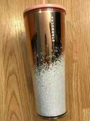 NEW STARBUCKS 2019 Rose Gold & Pink Cascading Snow Tumbler WINTER HOLIDAY Cup  - Sold on eBay Dec, 2nd 2019 for $29.90