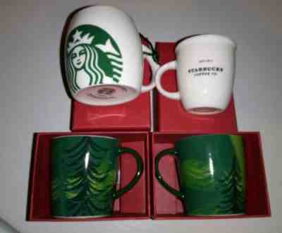4 STARBUCKS Christmas Tree Ornament Set Coffee Cup logo Collectable LOT 2002-14 - Sold on eBay Dec, 2nd 2019 for $23.00