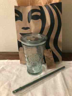 STARBUCKS RECYCLED GLASS COFFEE COLD CUP MUG TRAVEL TUMBLER 16 OZ/473 ML - Sold on eBay Dec, 2nd 2019 for $16.99