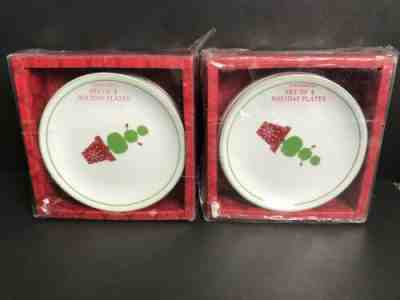 NIB Holiday Plates from Starbucks 2006 Set of 8 Christmas Tree Plates Green Red - Sold on eBay Dec, 2nd 2019 for $15.00