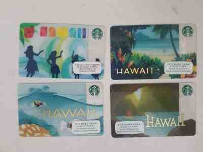Starbucks Hawaii gift card -  assorted design -  (4) card lot - NRMNT/MINT - Sold on eBay Dec, 2nd 2019 for $19.95
