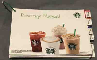 Starbucks 2018 Beverage Manual Recipe Cards HOT / COLD