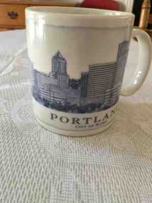 Starbucks Architect Series Portland OR Coffee Mug White Blue City Skyline Cup - Sold on eBay Dec, 2nd 2019 for $18.00