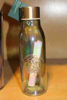 Starbucks Holiday 2019 Iridescent 20 oz glass water bottle - Sold on eBay Dec, 2nd 2019 for $29.00