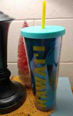 2016 Starbucks HAWAII 24 OZ BLUE PALMS VENTI  TUMBLER COFFEE TO GO COLD CUP MUG - Sold on eBay Dec, 2nd 2019 for $22.00