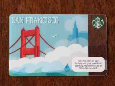 Starbucks Card 2011 San Francisco Bridge & Clouds - New MINT Condition - Sold on eBay Dec, 2nd 2019 for $16.99