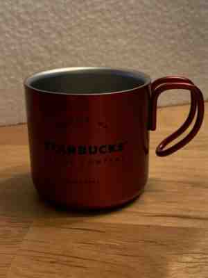 Starbucks Espresso Mug Stainless Steel Red Metallic 3oz Demi Cup - Sold on eBay Dec, 2nd 2019 for $15.00
