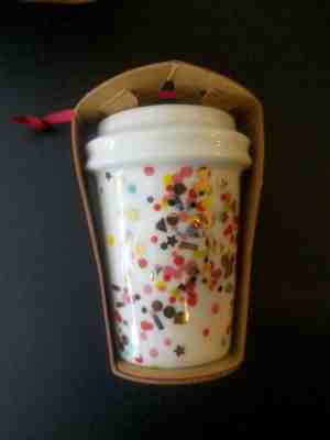 Starbucks 2015 Mini Gold Confetti Christmas Ornament Dot Collection Ceramic Mug  - Sold on eBay Dec, 2nd 2019 for $18.00