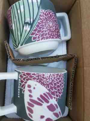 Starbucks Fall Flora 2019 Limited Mug Floral Butterfly 12oz Cup Ceramic x 2 New  - Sold on eBay Dec, 2nd 2019 for $39.60