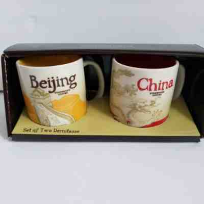 STARBUCKS China + Beijing Collectible Demitasse Espresso Mugs Set, Global Icon - Sold on eBay Dec, 2nd 2019 for $19.95