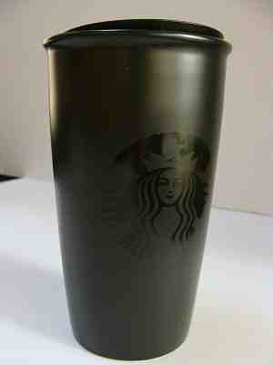 Starbucks Black On Black Travel Tumbler 12 Oz  With Lid NWT Ceramic Siren New - Sold on eBay Dec, 2nd 2019 for $26.50