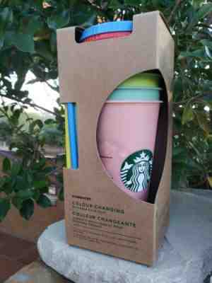 Starbucks • RARE COLOR CHANGING REUSABLE CUPS • 2019 Limited Edition 24 oz  - Sold on eBay Dec, 2nd 2019 for $75.00