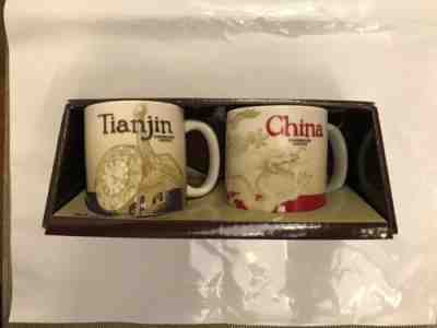 STARBUCKS China + Tianjin Collectible Demitasse Espresso Mugs Set, Global Icon