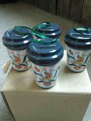 EUC STARBUCKS Latte/Travel Mug Coffee Pennsylvania Christmas Ornaments Set of 4 - Sold on eBay Dec, 2nd 2019 for $15.00