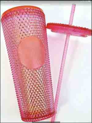 NEW STARBUCKS 2019 Neon Pink Studded Cold Cup Tumbler Christmas HOLIDAY In Hand - Sold on eBay Dec, 2nd 2019 for $29.99