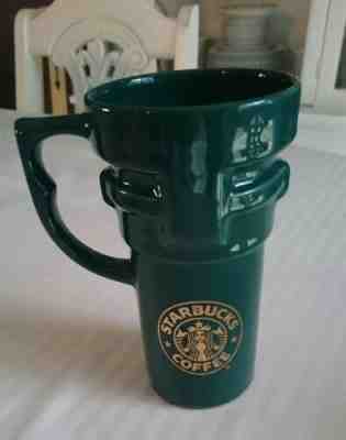 Starbucks Green Ceramic Gold Logo Tumbler Travel Mug  - Sold on eBay Dec, 2nd 2019 for $15.00