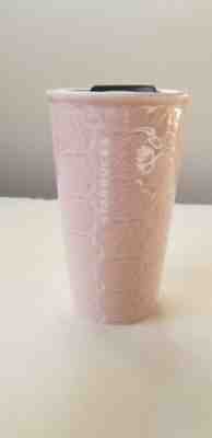 Starbucks ceramic travel tumbler pink with lid spring 2018 Used - Sold on eBay Dec, 2nd 2019 for $19.95