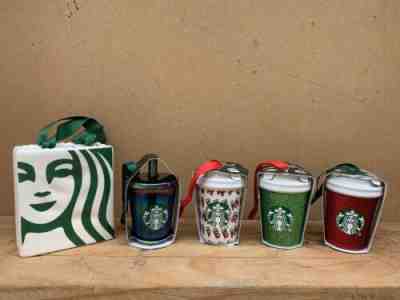 Starbucks 2019 Holiday Christmas Ornament Set 5 Pack Complete 5pc - Sold on eBay Dec, 2nd 2019 for $42.50