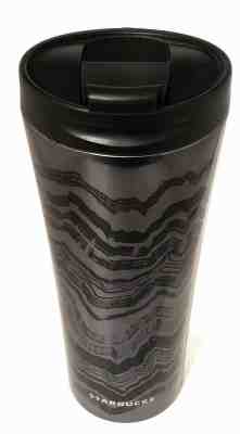Starbucks 2012 Black Wavy Lines Stainless Steel Vac. Insul. Tumbler, 16 Fl Oz - Sold on eBay Dec, 2nd 2019 for $29.95