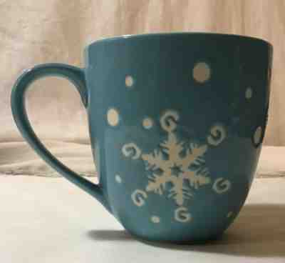 Starbucks Holiday Mug Blue with White Snowflakes Winter Coffee Cup 2007 16 0z - Sold on eBay Dec, 2nd 2019 for $17.45
