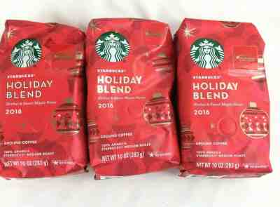 ????Starbucks Holiday Blend 2018 Ground Coffee Christmas Flavor 10oz Bags Lot 3  - Sold on eBay Dec, 2nd 2019 for $29.63