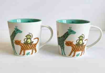 Starbucks Animals Zoo Coffee Mug Cup Child Kids 2008 New Bone China 8oz Set of 2 - Sold on eBay Dec, 2nd 2019 for $18.00