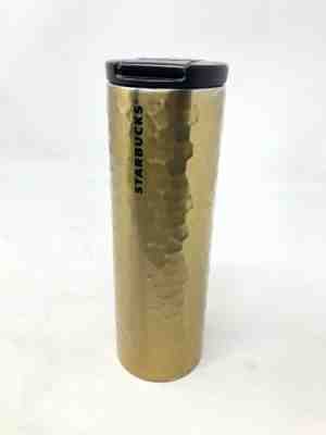 Starbucks 2012 Stainless Steel Limited Edition Gold Hammered Tumbler, 16 oz. - Sold on eBay Dec, 2nd 2019 for $15.99