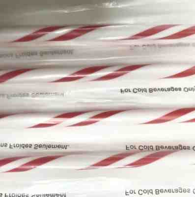 Four (4) New Starbucks Reusable Christmas Holiday Candy Cane Striped Straws - Sold on eBay Dec, 2nd 2019 for $17.97