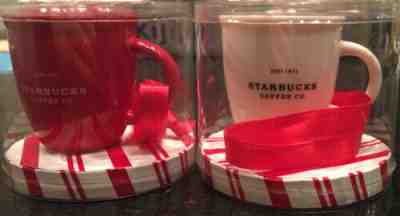 New Starbucks Abbey Red & White Mug Ornaments 2002 - Sold on eBay Dec, 2nd 2019 for $31.00