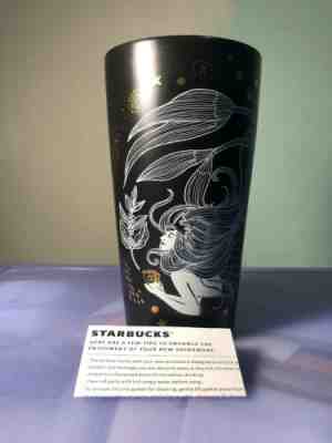 NWT Starbucks 2019 Holiday Black Gold Siren Mermaid Tumbler Ceramic 12oz Mug - Sold on eBay Dec, 2nd 2019 for $23.00