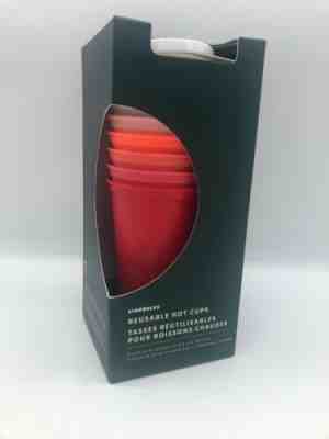 Starbucks 2019 Winter Holiday Christmas Reusable Hot Cups 6 Pack Lids Reds - Sold on eBay Dec, 2nd 2019 for $19.79