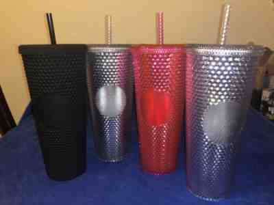 2019 Starbucks Tumbler Studded Lot of 4, Matte Black, Neon Pink, (2) Platinum  - Sold on eBay Dec, 1st 2019 for $152.50