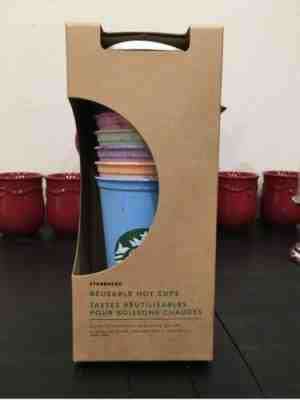 Rare Starbucks Reusable Colored Hot Coffee Cups 2019 Marble Color Cups 6 Pack - Sold on eBay Nov, 25th 2019 for $20.99