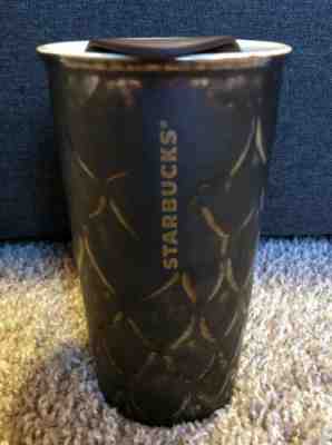 2016 Anniversary Mermaid Golden Brown Scale 10 OZ Ceramic Tumbler Mug Starbucks - Sold on eBay Dec, 5th 2019 for $34.99